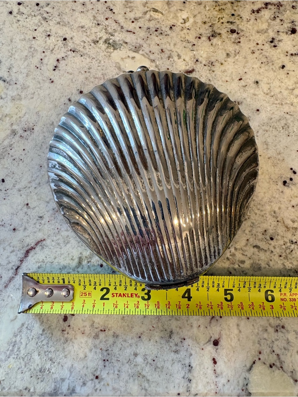 Purse Vintage Silver-Tone Shell Clutch Purse | Evening Bag Coastal Glam - Picture 15 of 16